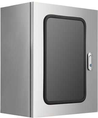 Wall-Mounted Stainless Steel Electronic Equipment Enclosure Box,Weatherproof Outdoor/Indoor Metal Electrical Junction Box, Distribution Box Project Box with Mounting Plate & Hinged Cover(50x40x20cm)