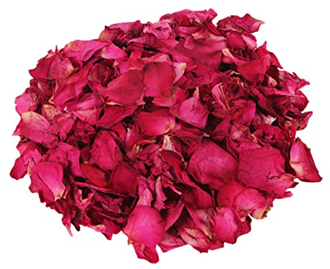HEALEEP 100g Dried Red Rose Petals for Bath Spa Flower Petals Fragrance for Weddings Home Decor Fertilizer After Use