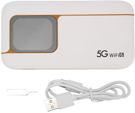 Ejoyous Mobiler WLAN Router 5G, Tragbares WLAN für Unterwegs Ohne Vertrag WiFi Hotspot mit SIM-Karten Slot, 16 Geräte WIFI6 2.4GHz 5.8GHz bis zu 2.77Gbps Geschwindigkeit