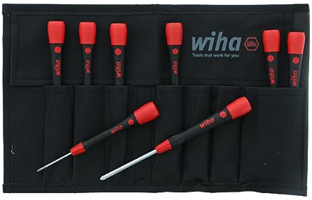 Wiha 26193 - Set di cacciaviti a taglio e Phillips, con impugnatura morbida PicoFined, 8 pezzi