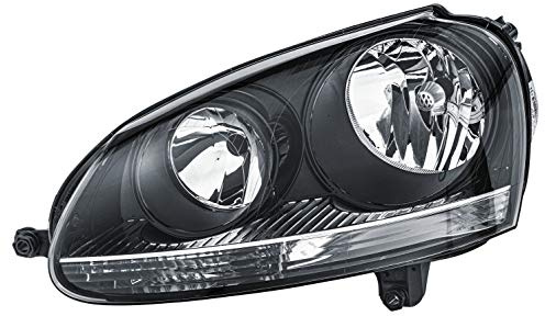 HELLA 1EG 247 007-611 Halogen Scheinwerfer - VW Golf 5 (1K1) - schwarz - ECE - für Rechtsverkehr - links