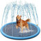 Flying Paws Hundepool, 150cm Hundespritzmatte, Splash Pad für Hunde & Kinder, XL Wasserspielmatte mit Sprinkler, Faltbar für Garten, Strand & Pool