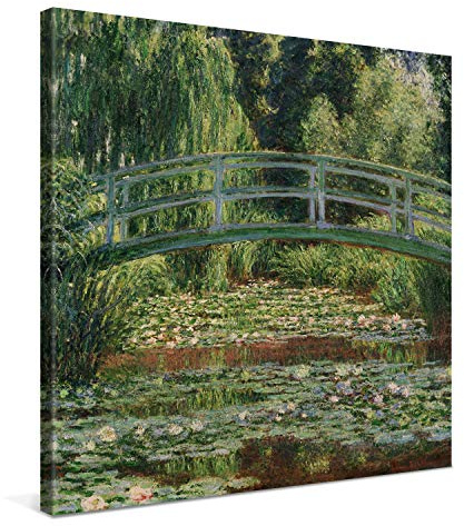 PICANOVA – Claude Monet – The Japanese Footbridge80x80cm – Cuadro Sobre Lienzo – Impresión En Lienzo Montado Sobre Marco De Madera (2cm) – Disponible En Varios Tamaños – Colección Arte Clásico