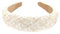 axy Breiter Haarreif mit Tweed Stoff gepolstertes - Wunderschön Damen Stirnband Haarschmuck Haarreifen HRK8 (Weiss)