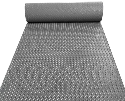 Nisorpa Garagenbodenrolle, 1,2 x 2,5 m, 2,5 mm dick, robuste Bodenmatte, rutschfeste Mattenrolle, wasserdicht, für Vans, Fitnessstudio, Lager, Grau, Innen- und Außenbereich