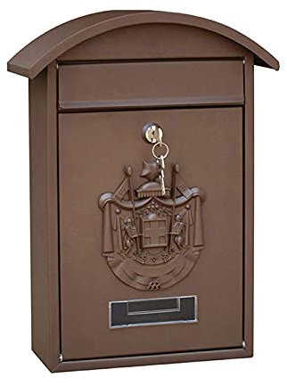 Vintage English-Style Wall-Mount Mailbox letter mail post box mailbox letterbox antique oxide color cast iron cast iron for wallmount small gift