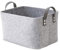 Cesto Portaoggetti in Feltro Grigio Rettangolare, Pieghevole, Con Due Manici Morbidi, per Riporre Vestiti, Asciugamani, 38 x 28 x 24 cm