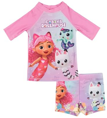 United Labels Gabby’s Dollhouse Costume 2 pezzi UV 30 per bambina, rosa/viola, 110/116, maglietta + pantaloncini