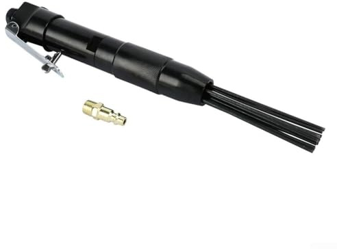 CYRENT Escalador de aguja de aire para desbarbado y limpieza, herramienta neumática para eliminar óxido y pintura, 12 agujas de acero endurecido, 3 mm, 4000 SPM, presión de funcionamiento de 90 PSI