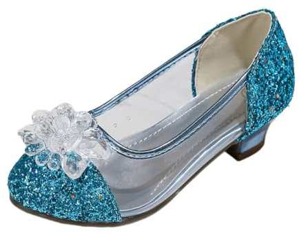 Zapatos de Princesa para niñas, Zapatos de tacón Alto, Suela Suave, Antideslizante, Bailarina Festiva, Zapatos de Noche para niños, Zapatos de Noche, Adornos de Cristal, Lentejuelas Purpurinas