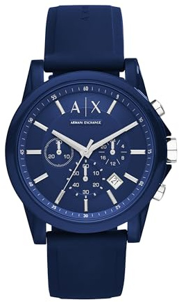 Armani Exchange Unisex Chronograph Quarz Uhr mit Silikon Armband AX1327