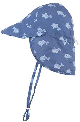 Hudson Baby Unisex Baby Sun Protection Hat, Blue Whale, 0-6 Months
