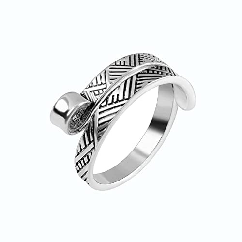 PHILSP Adjustable Knitting Loop Crochet Shape Loop Knitting Tools Ring Finger Wear Thimble Yarn Guides Sewing Accessory Silver