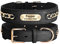Didog Hundehalsband aus echtem Leder, geflochtenes Leder, personalisiert mit graviertem breitem Namensschild, verstellbare und langlebige Hundehalsbänder für mittelgroße und große Hunde, schwarz, XXL