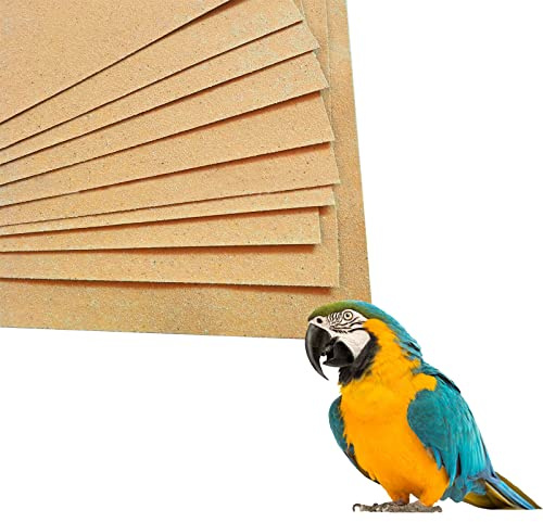 55 Pack Gravel Paper for Bird Cage, 17 x 11 inch Bird Cage Gravel Liner, Parrot Grinding Sandpaper, Easy Clean Pet Sandpaper, Calcium Paper with Sea Sand for Parakeets Cockatiels Conures Lovebirds