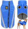 Dolahovy wasserdichte Hundemantel Winter Warme Jacke,Winddichte Haustier Kleidung Hunde Mantel Fleece Jacken Outfit für kleine mittlere große Hunde Weste mit Harness Loch XL-6XL(Blau, XL)
