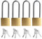 4 Pcs Long Padlocks with Keys Outdoor Padlock Weatherproof, 32mm Heavy Duty Long Shackle Padlock with Keys, High Security Shed Padlocks for Garden Gate Warehouse Garage Cabinet Gym Locker Locks