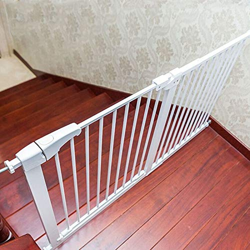 Puerta de seguridad para corralito para mascotas, valla antiperros, barrera para chimenea, protector de barandilla de escalera, ajustable de 173 a 181 cm, ideal para perros y mascotas