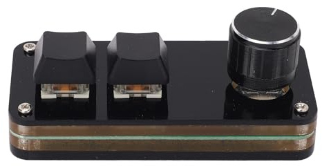 Qudinip Clavier de Jeu à 2 Touches avec Bouton, Clavier Mécanique Programmable avec Commutateurs Bleus et Câble Détachable, pour Le Bureau et Les Jeux