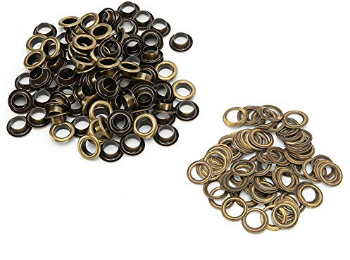 ZAICOLER Rivetti Cavi 100 Pezzi Rivetti in Bronzo Durevoli per Scarpe e Artigianato Fai-da-te, Design con Occhiello da 8 Mm, Materiale in Ottone Ecologico