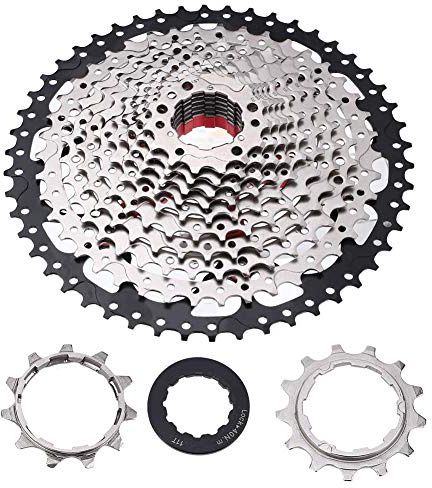 Keenso Cassettes para Bicicletas y 3 Accesorios, Cassette de Piñones 9/10/11/12 Velocidad 32/36/42/46T (12V 11-50T)