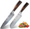 Anhichef 2 Kitchen Knives, Chef Knife 8 Inch-Professional Ultra Sharp Cooking Knife and 7 Inch Santoku Knife as Great Gift for Chef | High Carbon German Stainless Steel & Ergonomic Handle