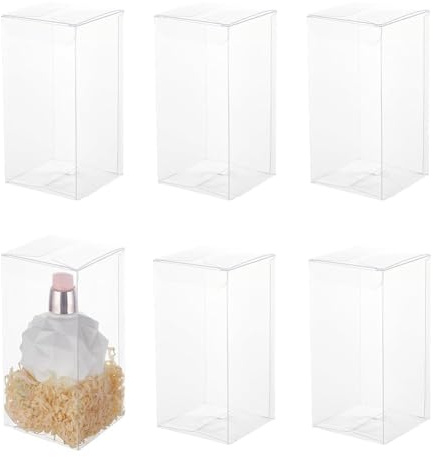 BENECREAT 20 st 14 x 7 x 7 cm genomskinliga bröllopslådor rektangel PVC genomskinliga presentaskar för godis choklad alla hjärtans dag