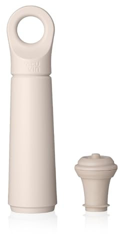 Vacu Vin Pompa Vino Loop - Tappo Sottovuoto per Bottiglie di Vino - 1 Pompa 1 Tappo in Materiale Riciclato al 98% - Sand