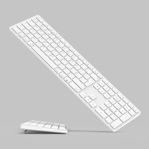 Wireless Bluetooth Keyboard for Mac OS with Numeric Keypad – Foldable Kickstand for Comfortable Typing, Rechargeable Battery, Up to 90 Days Working Time, Compatible with iMac/MacBook Pro/Air/Mac Mini