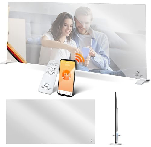 KESSER® Infrarotheizung 600W Spiegelheizung Energiesparend 2in1 Standgerät & Wandmontage Elektroheizung mit Erkennung Offener Fenster + Fernbedienung & App-Steuerung Thermostat Infrarot Heizpaneel