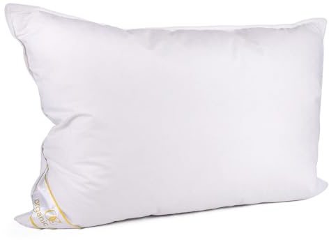 OrganicClub Wool Pillow – 100% Cotton Cover, Breathable & Temperature Regulating Bed Pillow, Natural Sheep Wool Fill, Hypoallergenic Sleeping Pillow (Queen, Medium, Sheep Wool)