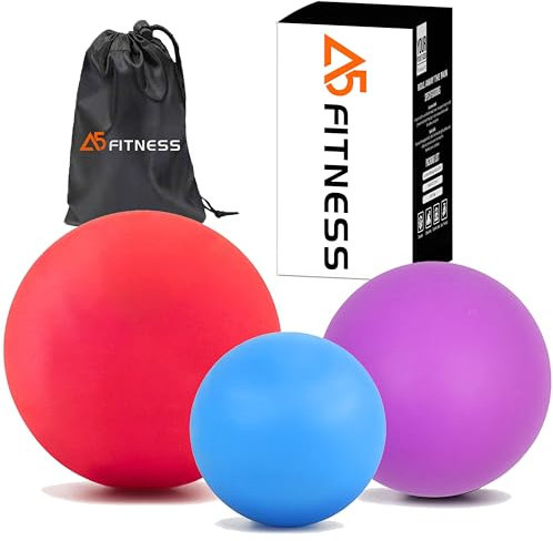 Lacrosse Massageball zur Muskelentlastung - 3 Größen (3 cm, 5 cm, 6,3 cm) für Yoga, Reha, Tiefengewebe & Triggerpunktmassage, myofasziale Entspannung, Plantarfasziitis - Muskelkater Erholung