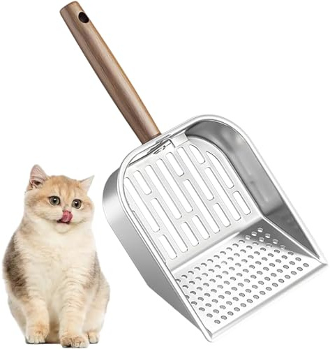 miaomiao Katzenklo Schaufel, Katzenstreuschaufel aus Metall, Katzenstreu Schaufel mit Handlichem Griff, Lochabstand 7mm, Katzenschaufel Für Katzenklo, Litter Box Scoop, Cat Litter Scoop