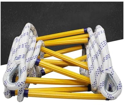 Rope ladder Emergency Fire Escape Ladder 2/3/4 storey for Home Climbing Fire Escape Weight Capacity Up to 420KG With Hooks for Windows and Balcony 3m 5m 8m 10m 15m 20m(98FT/30M)