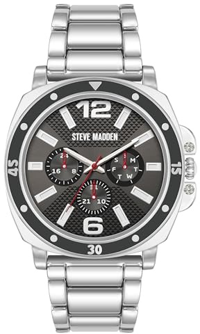 Steve Madden Orologio Dress SM/9125BKSV, Argento