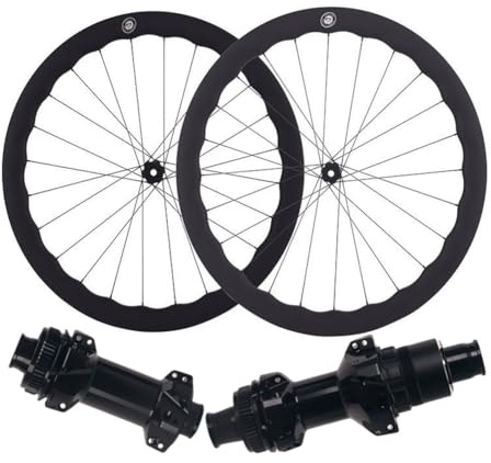 LSRRYD Disc Brake Laufrad Set 700C Carbon Fahrradräder, 5045mm Tiefe 26mm Breite Clincher Tubeless Ready Carbon Rennrad Felge 12 Geschwindigkeit Kassette Abgedichtete Lagernaben