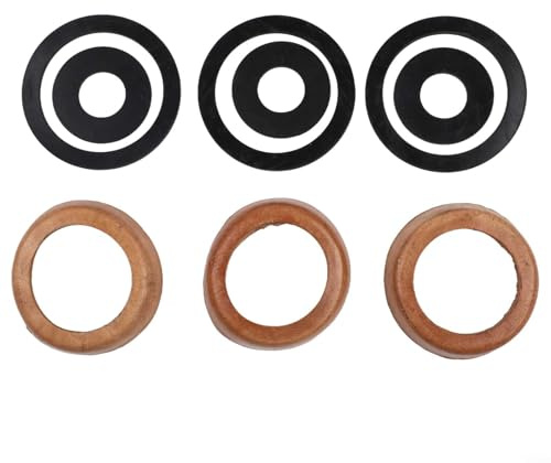 Puupaa Lot de 3 rondelles de rechange en cuir pour joints de pompe de poignée, manchons de piston avec 6 joints toriques en caoutchouc pour poignée de type 75