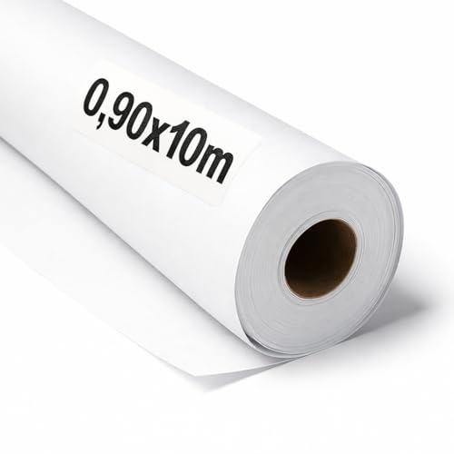 OFITURIA Papel Kraft Blanco - Rollo 0,90x10m - 1 Rollo - Papel de Embalaje y Regalo - Manualidades y Patrones de Costura - Resistente y Fácil de Cortar