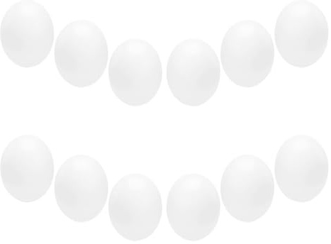 LOPUNER Œufs Plastique à Remplir Réalistes et Solides Multifonctions Lot de 12 pour Accessoires Portables pour Décoration et Jouets d'oiseaux