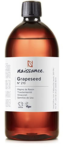 Naissance Traubenkernöl (Nr. 210) 900ml - Natürliche Feuchtigkeitspflege und Conditioner - Für Haare, Haut, Massage, Gesicht, Bart und Aromatherapie