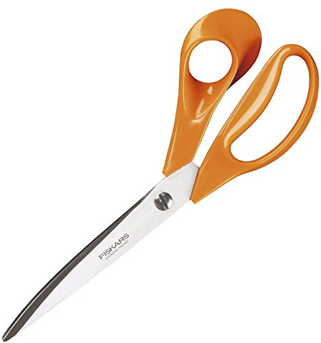 Fiskars Universalschere, Länge: 25 cm, Rostfreie Stahl-Klinge/Kunststoff-Griffe, Orange, Classic, S94, 1001538