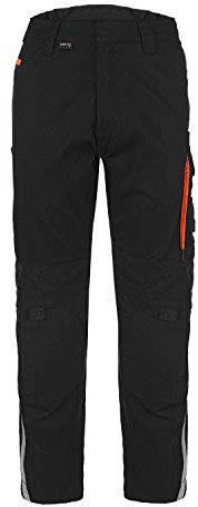 TMG | Arbeitshose Elegance für Herren, Bundhose mit Kniepolster & Reflektorstreifen, Schwarze Cargohose, robust | Gr. 54