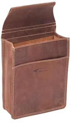 Menzo Borsa da cameriere in vera pelle, fondina per uomo e donna, marrone delta, 23 cm, Compatto