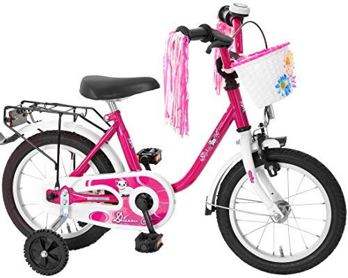 Bachtenkirch-Interbike GmbH Kinderfahrrad 14 Zoll Fahrrad für Kinder Mädchen Kinderrad Mädchenfahrrad Katze