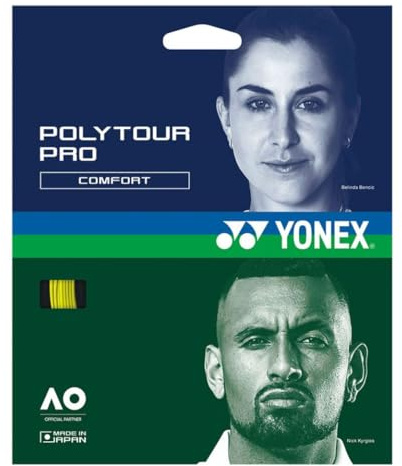 YONEX Polytour Pro 120 17 Gauge Polyester Tennis String Set (Flash Yellow)