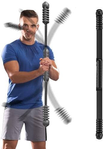 OSCILLATING SLIM Fitness Bar for Workout,Elastic Exercise Bar, Vibration Shake Weight Stick,Body Physical Therapy,Core Strength Training,Arm Shoulder Stretch At Home Gym.