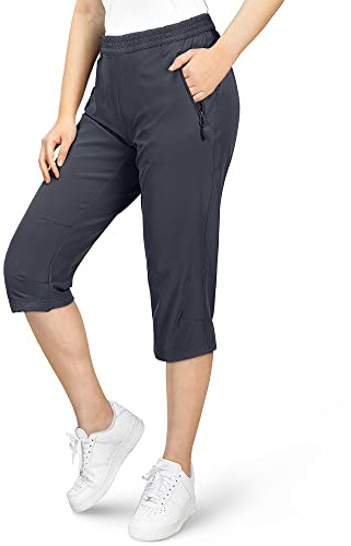 33,000ft Women's Capri Golf Trousers Casual Quick Dry UPF 50+ Lightweight Quick Dry 3/4 Cargo Pants Hiking Shorts with Pockets