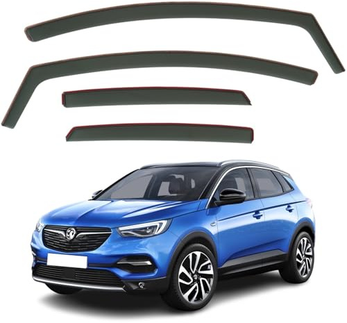 Set mit 4 Windabweisern, kompatibel mit Opel Grandland/Opel Grandland/Vauxhall Grandland X 2017 2018 2019 2020 2021 2022 2023 Modelle