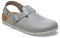 BIRKENSTOCK Tokio Pro Leder Clogs - Hochwertige Unisex Freizeit- und Berufsschuhe für Medizin, Gastronomie und Service, Farbe: Grey, Gr: 41 Schmal