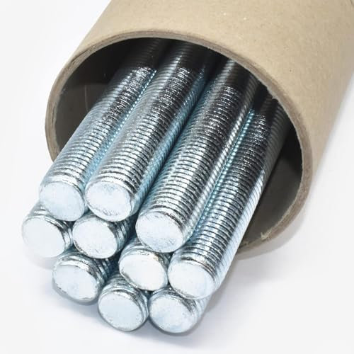 Pack of 10, M6 x 1m (1000mm) Zinc Plated Threaded Rod/Bar (M6)